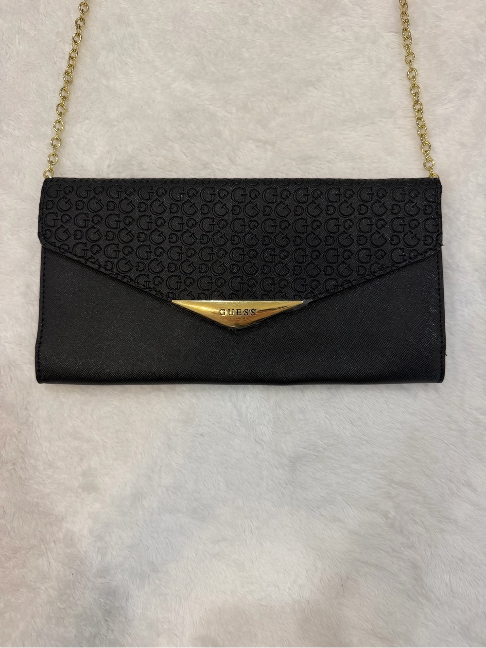 Guess Black Crossbody Purse with Gold Chain